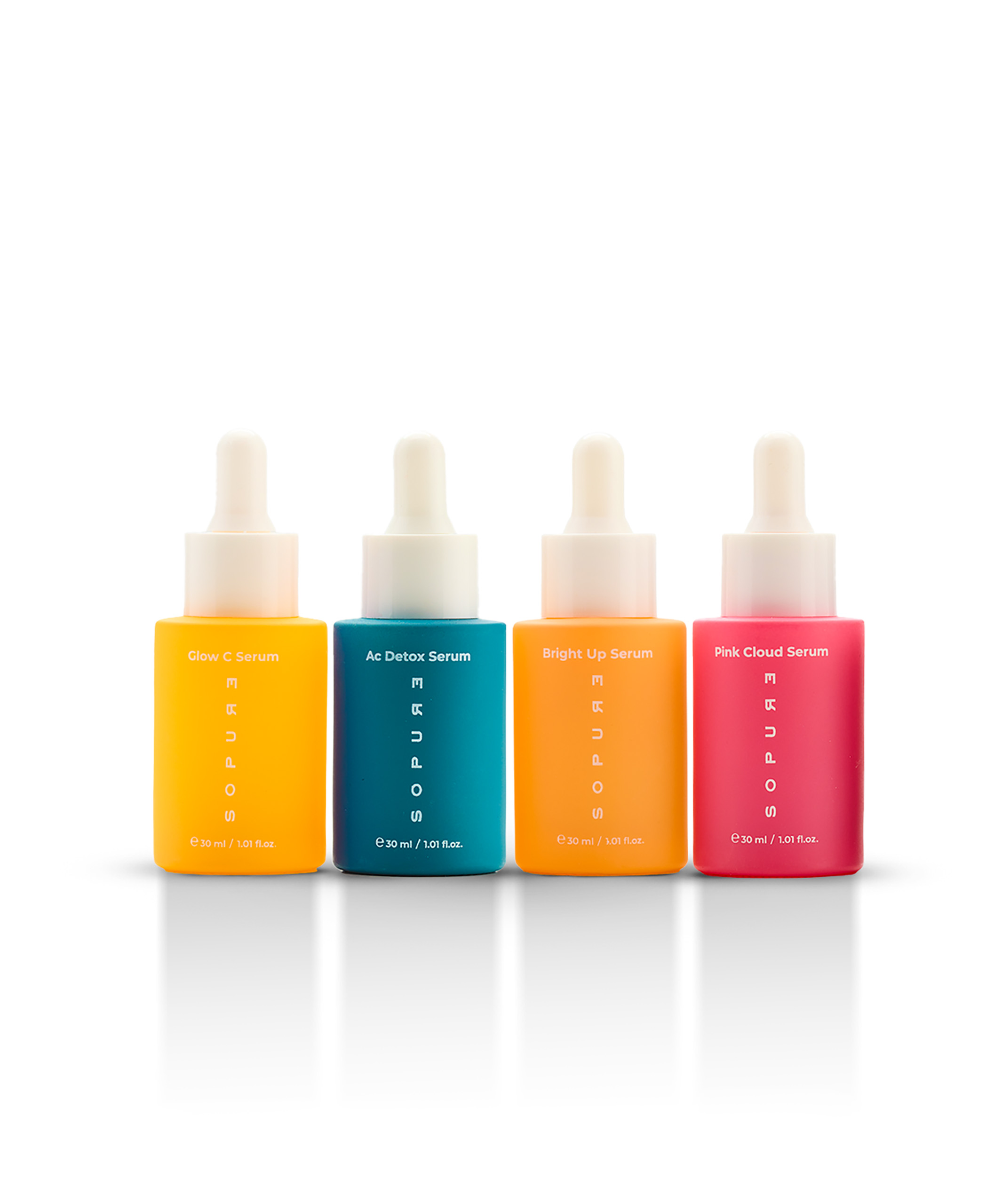 Leke ve Akne Karşıtı Dörtlü Serum Seti (Bright Up Serum+AC Detox Serum+Glow C Serum+Pink Cloud Serum)